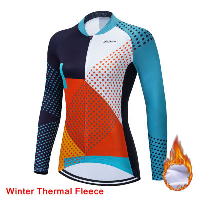New Winter Cycling Jersey  Fashion Woman Thermal Fleece Cycling Clothing Mtb Bicycle Jerseys Outdoor Sports Cycling Jacke