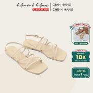 Sandal nữ đế bệt quai mảnh dáng dép quai hậu nữ đi biển mũi vuông thời