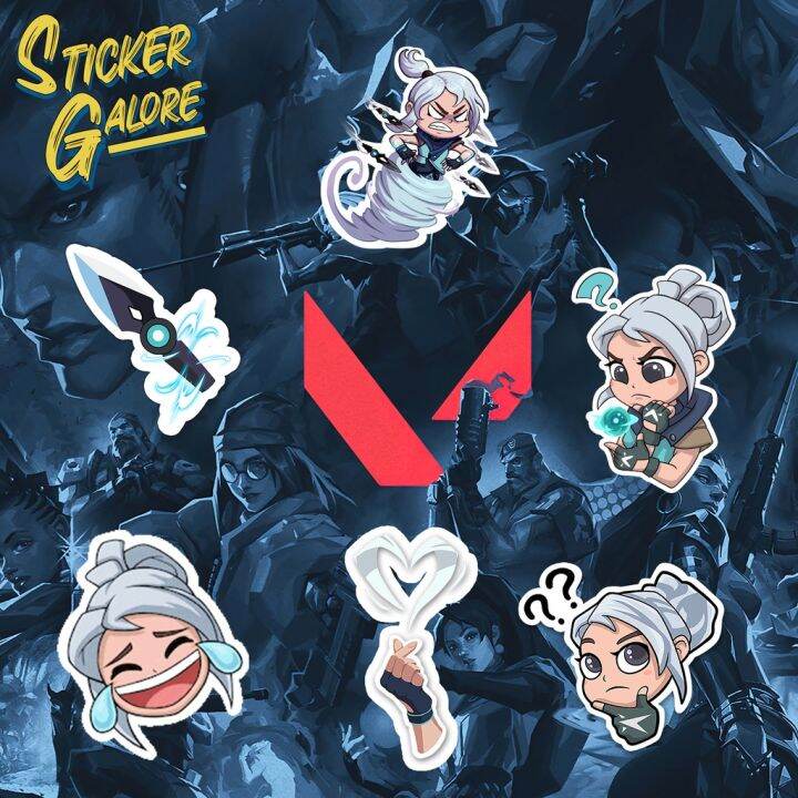 JETT VALORANT SPRAY STICKERS (WATERPROOF AND SCRATCH PROOF, VINYL