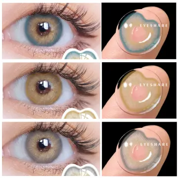 UYAAI Heart Eyes Series Pink Colored Contact Lenses 1 Year Disposable  Cosplay Makeup