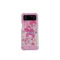 Sanrios เคสโทรศัพท์ลาย Hello Kitty Kuromi Pochacco 3มิติเคสโทรศัพท์สำหรับ Samsung Galaxy Z Flip 3 4 5 5G Flip4 Flip3 Zflip5 Zflip4ฝาครอบป้องกันการตก