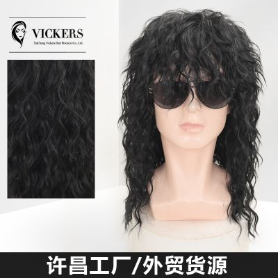 Amazon hot style in Europe and the us mens retro rock messy synthetic wigs COS with holiday party daily false head