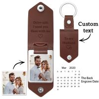 【LZ】►✽✙  Foto de couro personalizado Keychain para mamãe e papai pequenas jóias personalizadas presente lembrança chaveiro do carro novo