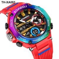 High-value new phoenix colorful sports electronic watch multi-function dual display luminous timing waterproof