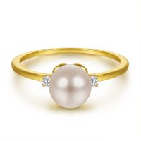 New Fashion Trend Inlaid Pearl S925 Silver Ladies Personality Simple High-End Index Finger Ring