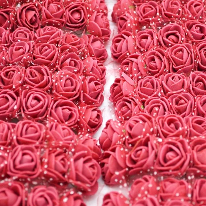 งานแต่งงานช่อดอกไม้โฟมดอกกุหลาบเทียมขนาดเล็ก144ชิ้น2ซม-144ชิ้นดอกไม้ประดับตกแต่งสมุดภาพพวงหรีดดอกไม้ปลอมของขวัญงานฝีมือแบบทำมือ