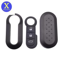 【CW】Xinyuexin 3 Buttons Remote Car Key Shell Case for Fiat 500 Panda Punto vo Replacement Plastic Key Case Rubber Button Pad