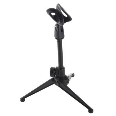 ”【；【-= Plastic Microphone Holder Stand Tabletop Portable Foldable Mic Tripod Desktop Stand With Clamp