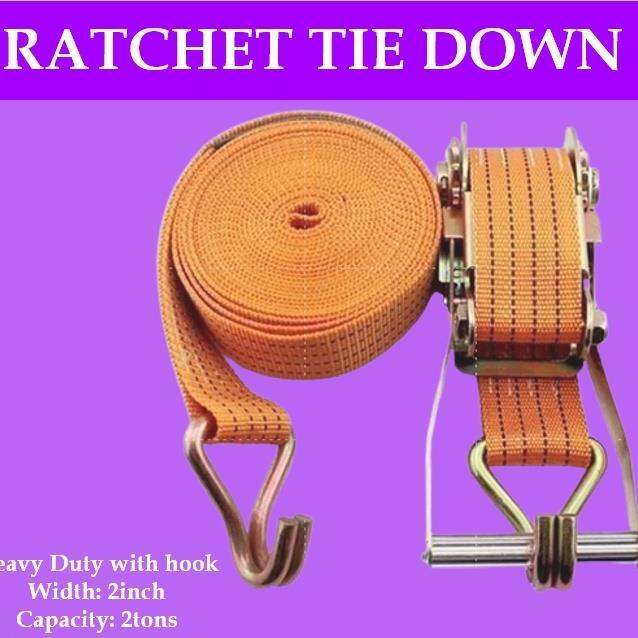 10M Cargo Strap 2'' 2T Heavy Duty Adjustable Ratchet Cargo Tie Down