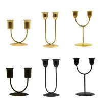 hot【cw】 2 Arm  Holder Metal Candelabra Candlestick for Wedding Womens Bedroom /dining Decoration