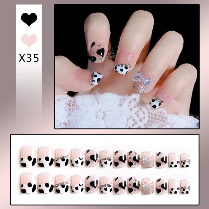 csndices-ใหม่สวม-rhinestone-เล็บแพทช์ปลอมเล็บสำเร็จรูป-french-short-nail-sticker