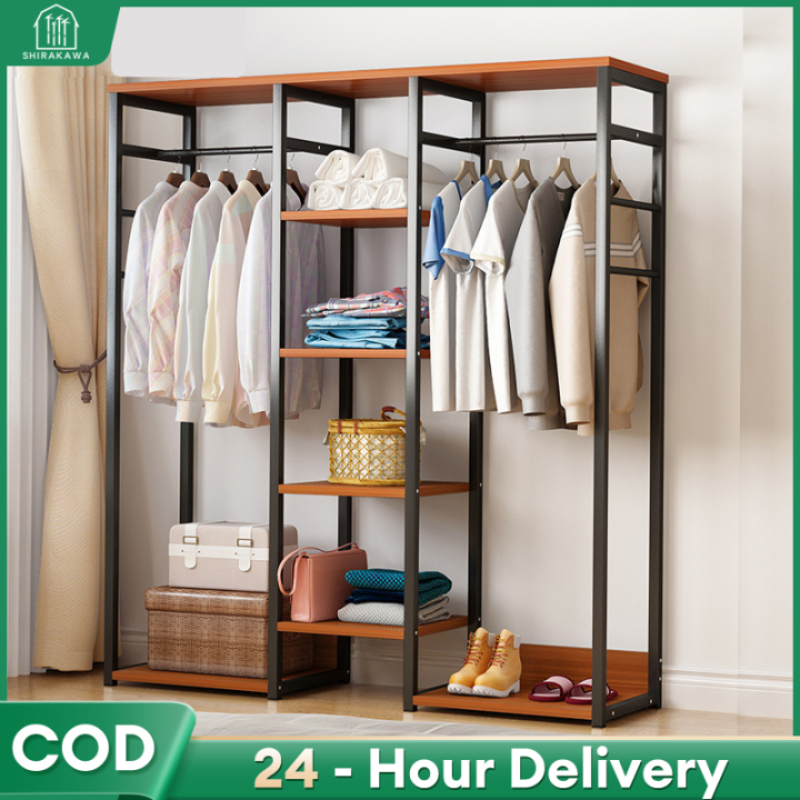 【COD】Coat Rack Storage Rack Open Combination Metal Clothes Standing Hanger