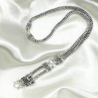 DSP สร้อยคอเงินแท้ลายเกล็ดมังกร หัวมังกร ห้อยพระ 4 องค์ แท้ 925: DSP 925 Sterling Silver Dragon Chain Necklace [NSP0087]