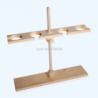 1pcs 2holes or 4holes Wooden Separatory funnel stand Lab opening - shaped wooden spherical pear - shaped parting funnel frame