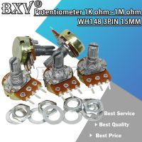 【CW】 5PCS WH148 B1K B2K B5K B10K B20K B50K B100K B500K 3PIN 15MM Shaft Amplifier Stereo Potentiometer 1K 5K 10K 50K 100K 500K