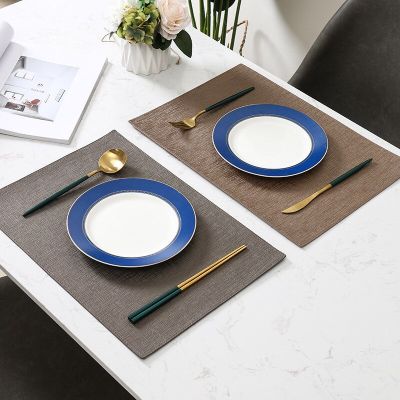 Simple PU Leather Placemat Waterproof Oil Proof Home Hotel Dinner Heat Insulation Anti-scald Table Mat