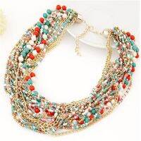 2019 new retro bohemian big statement bead chain tassel simple style tribal jewelry handmade necklace