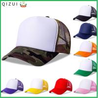 QIZUI ปรับได้ ตาข่าย หมวกแบน หมวกแก๊ป Sunhat หมวก trucker หมวกเบสบอล