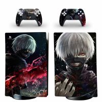 Tokyo Ghouls PS5ดิจิตอลปกรูปลอกสติ๊กเกอร์สกินสำหรับคอนโซล PlayStation 5และตัวควบคุม2ตัว PS5สติ๊กเกอร์สกิน