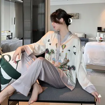 pajama sleepwear for women Satin sleep wear terno plus size pajama