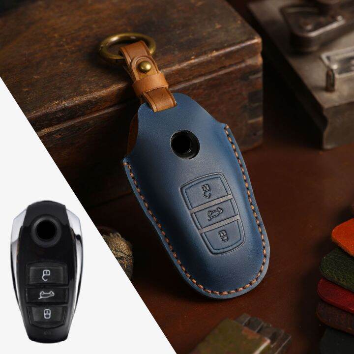 car-accessories-luxury-leather-key-case-cover-fob-protector-for-volkswagen-vw-touareg-2018-keychain-holder-keyring-shell-bag