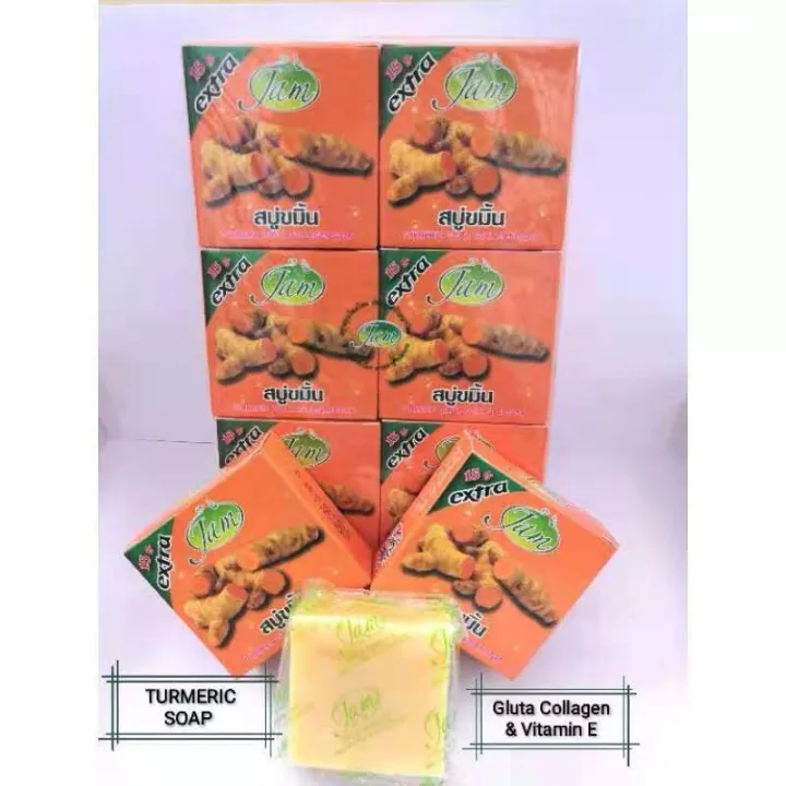 READY STOCK JAM Turmeric Gluta Collagen Soap Sabun Kolagen Kunyit