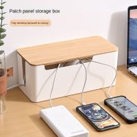 Cable Storage Box Wooden Power Line Storage Case Dustproof Charger Socket Organizer Wire Case Home Cable Winder Organizer