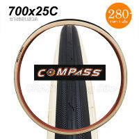 ยางนอกจักรยาน COMPASS 700x25C ขอบลวด แก้มสีครีม แก้มแก้ว สวยๆ ยางสดๆใหม่ๆกันเลย คุณภาพดี ในราคาย่อมเยาว์ ??