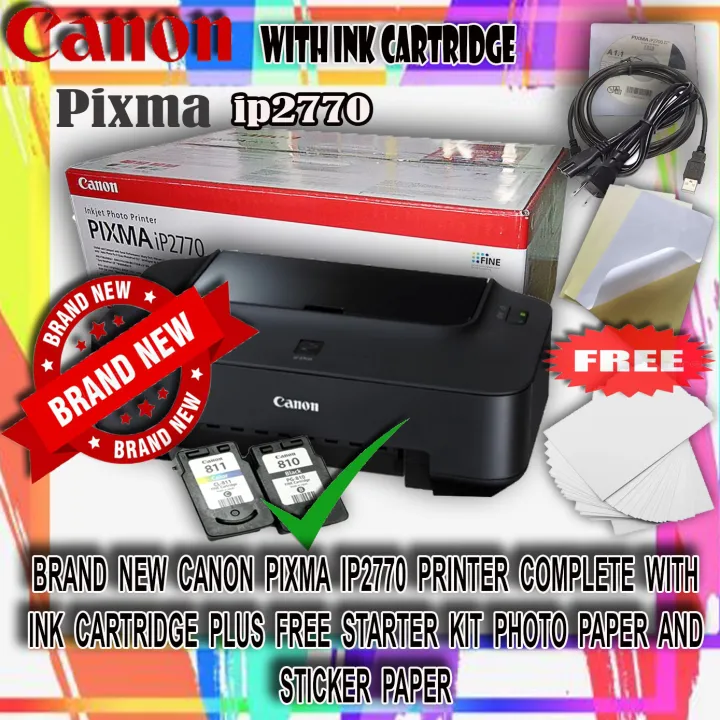 CANON PIXMA IP2770 INKJET PHOTO PRINTER BRAND NEW COMPLETE WITH INK