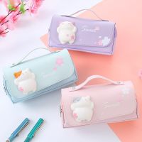 21cm Large Capacity Cute Students Multifunctional Men and Women Decompression Pencil Bag Stationery Box Pencil Box Storage