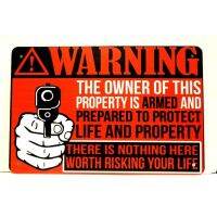 Wall Décor tin sign spot stocks Warning No Trespassing Gun Tin Poster Sign Property Owner Is Armed，size：20X 30cm