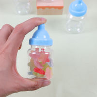 Kawaii Plastic Baby Bottles Carriage Candy Box Transparent Crown Gift Box Its A Girl Boy Baby Shower Birthday Party Favor Decor