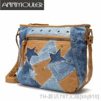 hot【DT】﹍✥  Fashion Luxury Handbag Designer Jeans Shoulder Star Patchwork Soft Washed Leather Crossbody Purse