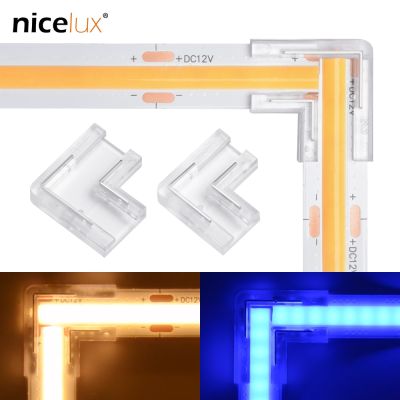 L Shape COB LED Strip Connectors for 5mm 8mm 10mm 2pin 3pin 4pin IP20 90 Degree Corner Free Soldering Quick Easy Connecting Kit Watering Systems Garde