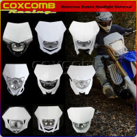 White Dirt Bike MX Enduro Motocross Headlight Light Lamp For Yamaha Kawasaki Suzuki WR125 WR250 WR450 KLX KXF CRF TE FE