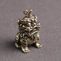 Hot Sales ทองเหลืองโบราณเล่นยูนิคอร์น Hachi พวงกุญแจจี้เครื่องประดับสก์ท็อปชาสัตว์เลี้ยงยูนิคอร์นจับพระพุทธรูป