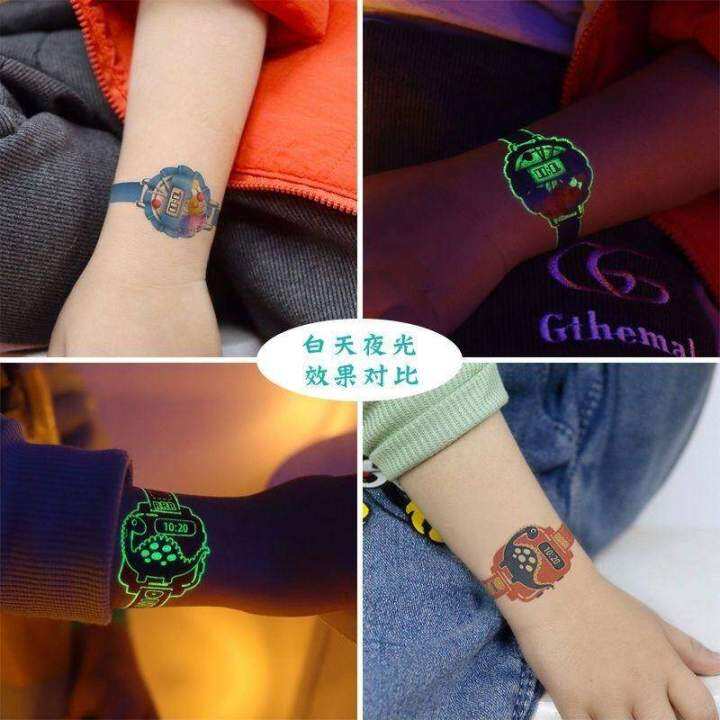 luminous-childrens-tattoo-sticker-cartoon-watch-boy-baby-girl-environmental-protection-fluorescent-safety-non-toxic-watermark-sticker