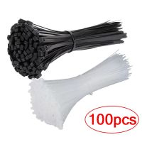 100PCS Self-locking Plastic Nylon Tie Fastening Ring Cable Wire Ties Set Multi-Purpose Adjustable Home Office Plastic Wire Ties Cable Management
