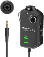 Audio Preamp Adapter Comica LINKFlEX AD2 XLR/ 6.35MM Microphone Preamp Amplifier with 48V Phantom Power, Guitar Interface Adapter for iPhone,iPad,Android Smartphone and DSLR Cameras