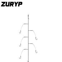 (อุปกรณ์ตกปลา) ZURYP Carbon Steel Rigs การตกปลาหมุน Tackle Lures 6 #7 #8 #9 #10 #11 #12 #12 # ที่แขวนเหยื่อสตริงกับ5ตะขอตกปลาตะขอชุด