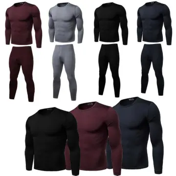 BETTERFORM Thermal Clothes Ultra Soft Fleece Lined Warm Thermal Underwear  for Men Top and Bottom Set Men's Thermal Underwear Set Men's Long Johns Set