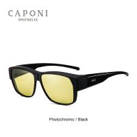 CAPONI Night Vision Fit Over Glasses For Frame Photochromic Men Sunglasses Outside Mopia Glasses Polarized Square Eyewear 3027