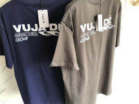 23SS ใหม่สไตล์สีฟ้าสีเทา VUJADE KENIJIMA เสื้อยืดผู้ชายผู้หญิงฤดูร้อนสไตล์ VUJA DE Letter พิมพ์ Top Tees T เสื้อ