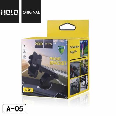 Holo Car Phone Holder A-05 ที่ยึดโทรศัพท์มือถือในรถยนต์ ที่ตั้งมือถือในรถ แท่นจับมือถือในรถ แบบติดดูดกระจก หรือ บนคอนโซลรถ(แท้100%)