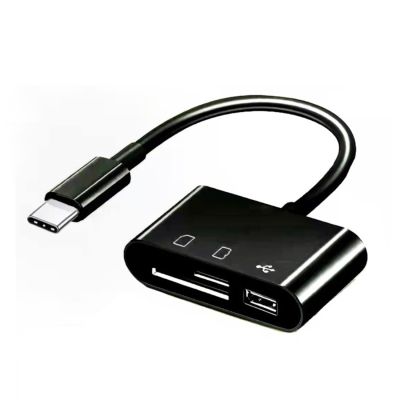”【；【-= 3 In1 Type-C Micro-USB SD TF Phone OTG Card Reader Adapter SD Card Reader For  Galaxy For Tablet , Black