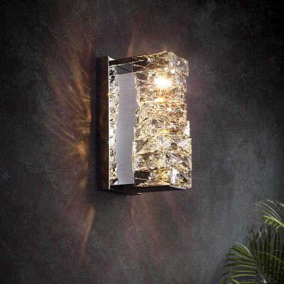 Modern Gold Chrome Luxury Crystal Wall Light Sconce Led Lamp For Living Room Bedroom Background Lights Indoor Home Fixtures