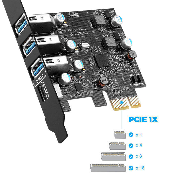 usb-3-0-type-c-พอร์ต-pci-e-การ์ดเอ็กซ์แพนชัน-pci-express-1x-pcie-usb-3-0-hub-อะแดปเตอร์การ์ด4พอร์ต-usb3-0-5gbps-ควบคุมสำหรับ2u-กรณี