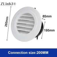 Air Ventilation Cover Round Ducting Ceiling Wall Hole Abs Air Vent Grille Louver Kitchen Bath Air Outlet Fresh System 75mm-200mm Exhaust Fans