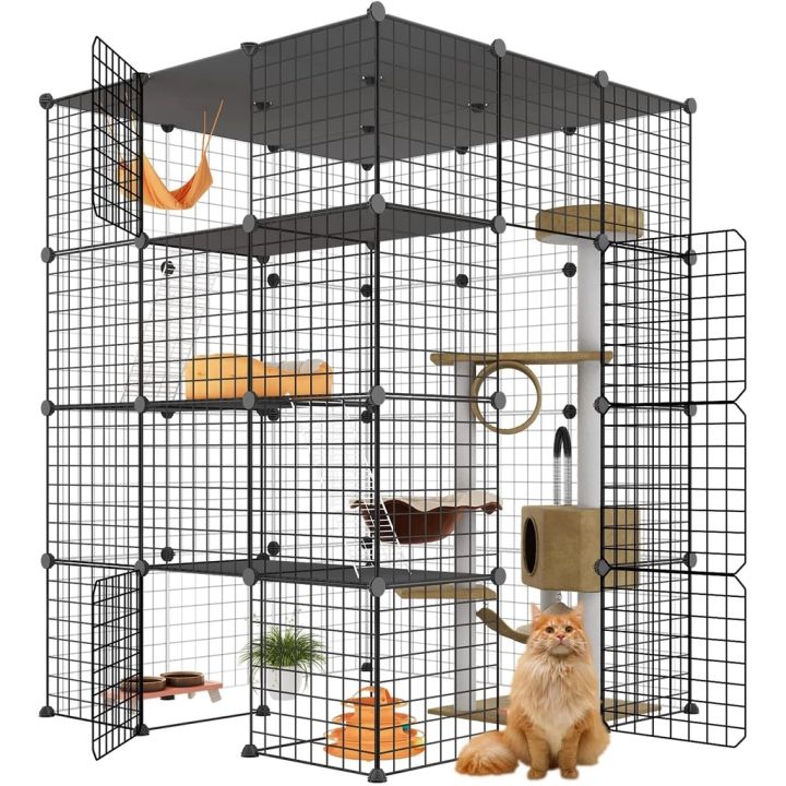 MKCUBE READY STOCK (LARGE PLATFORM) 4/6 Cubes Steel Wire Sangkar Kucing ...