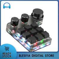 Blesiya คีย์บอร์ดขนาดเล็ก RGB น้ำหนักเบา9ปุ่มสำหรับควบคุมระดับเสียงเกม